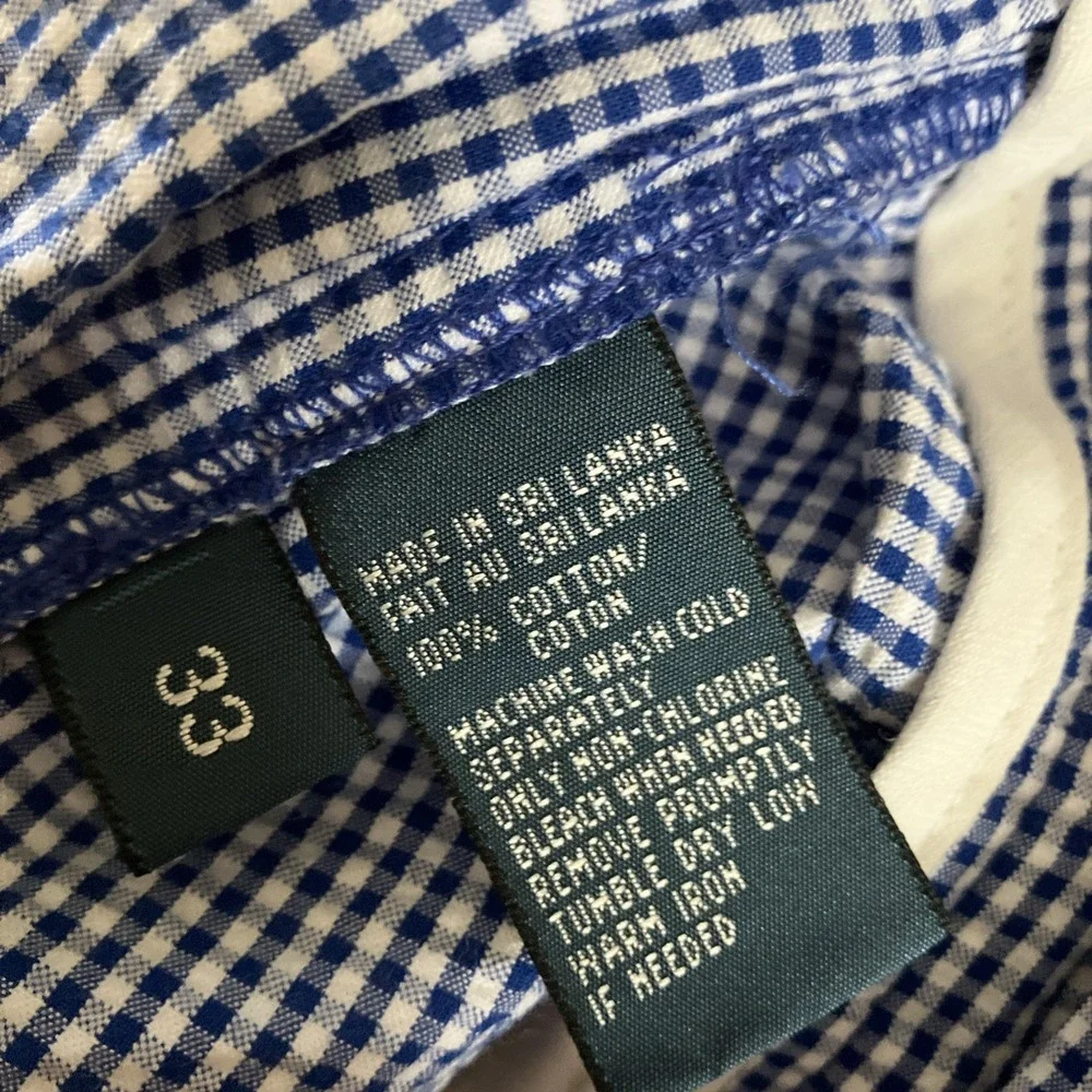 Polo Ralph Lauren Prospect Shorts Mens 33 Blue White Gingham Check‎ Seersucker
